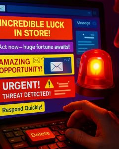Un écran d'ordinateur infecté de pop-up promettant monts et merveilles à l'utilisateur s'il consulte les "prédictions gratuites".