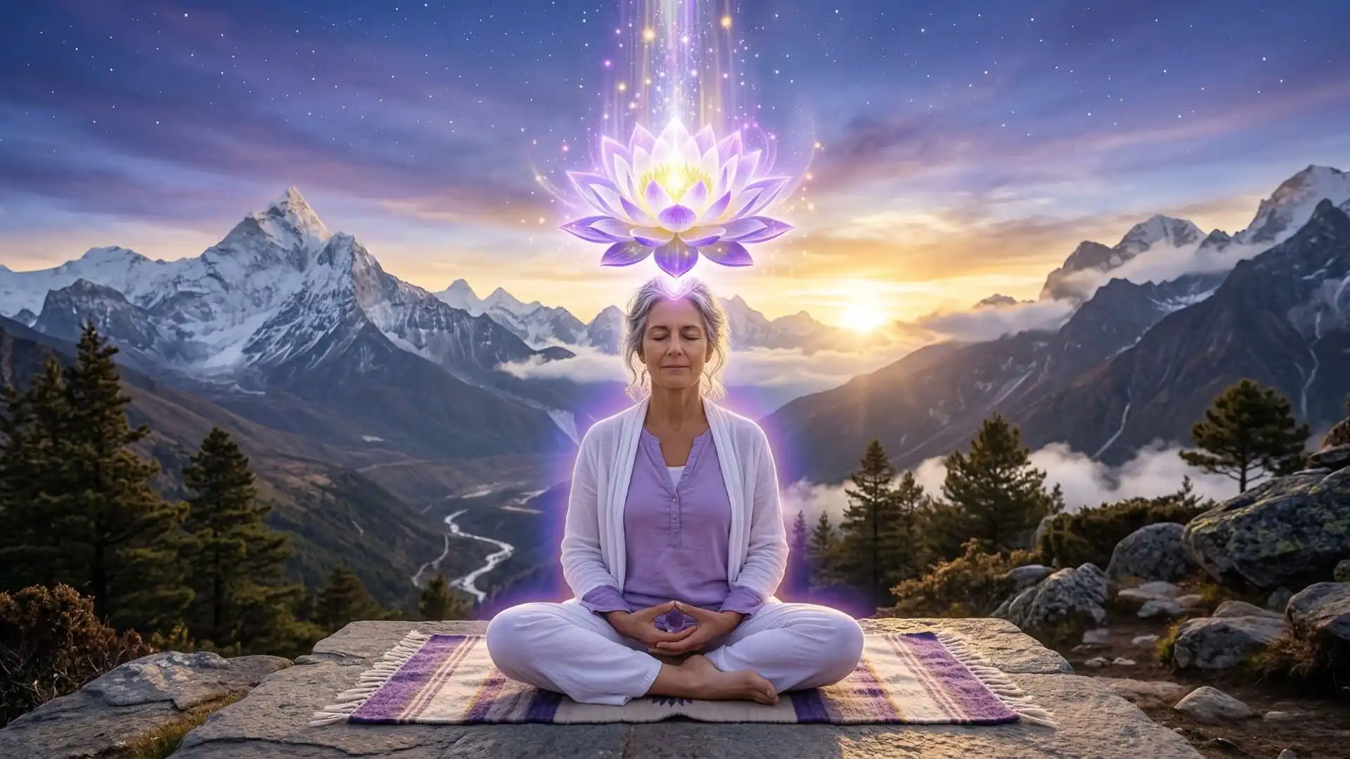 Visualisation apaisante du chakra couronne