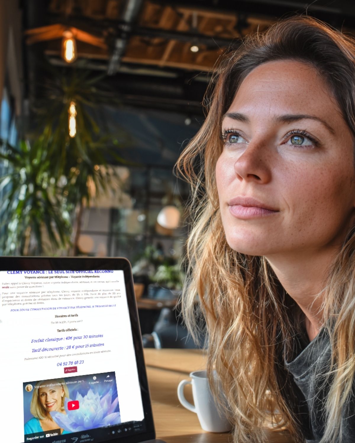 Une femme qui rêve de sa réponse après avoir envoyé sa question pour obtenir une voyance par mail.