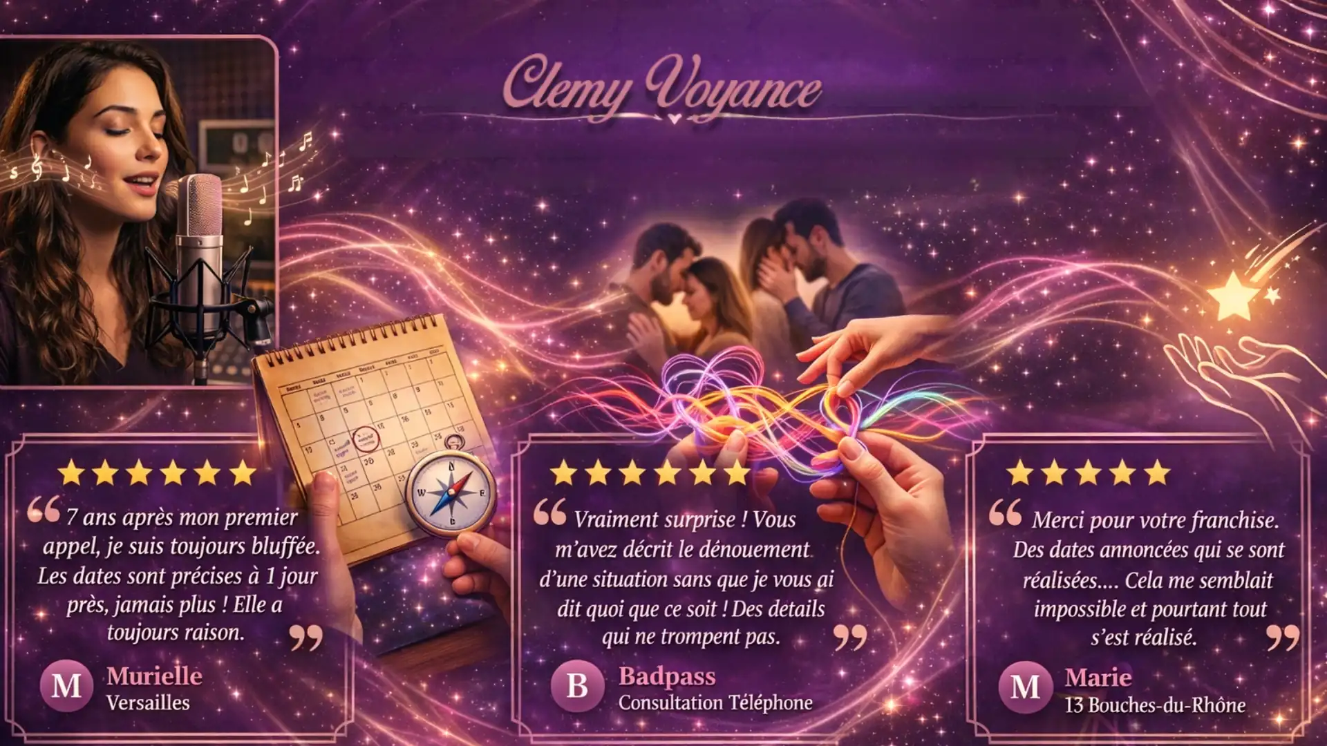 Avis clients et témoignages de satisfaction - Clémy Voyance