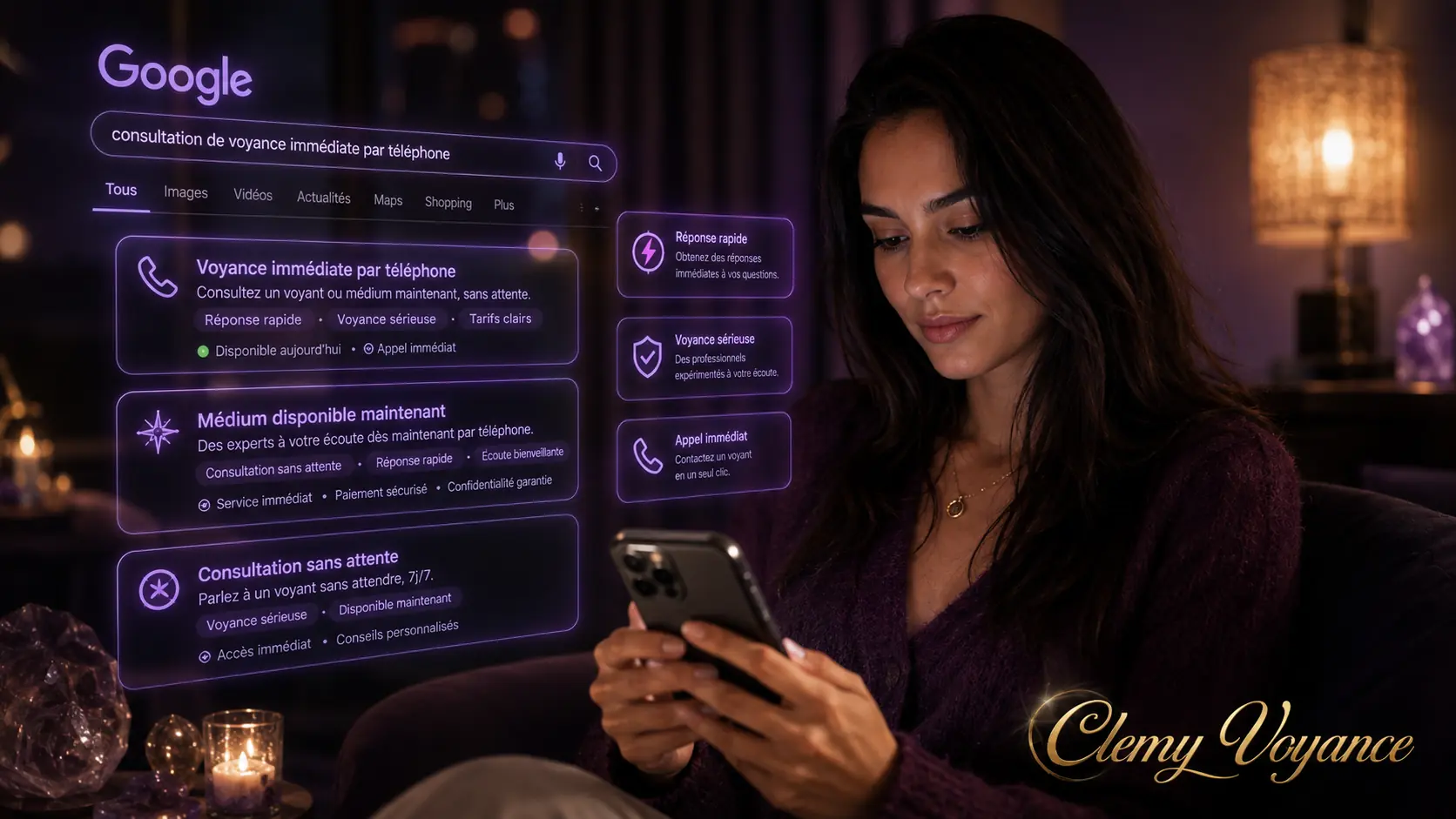 Voyance sérieuse et immédiate par téléphone avec disponibilité confirmée avant paiement