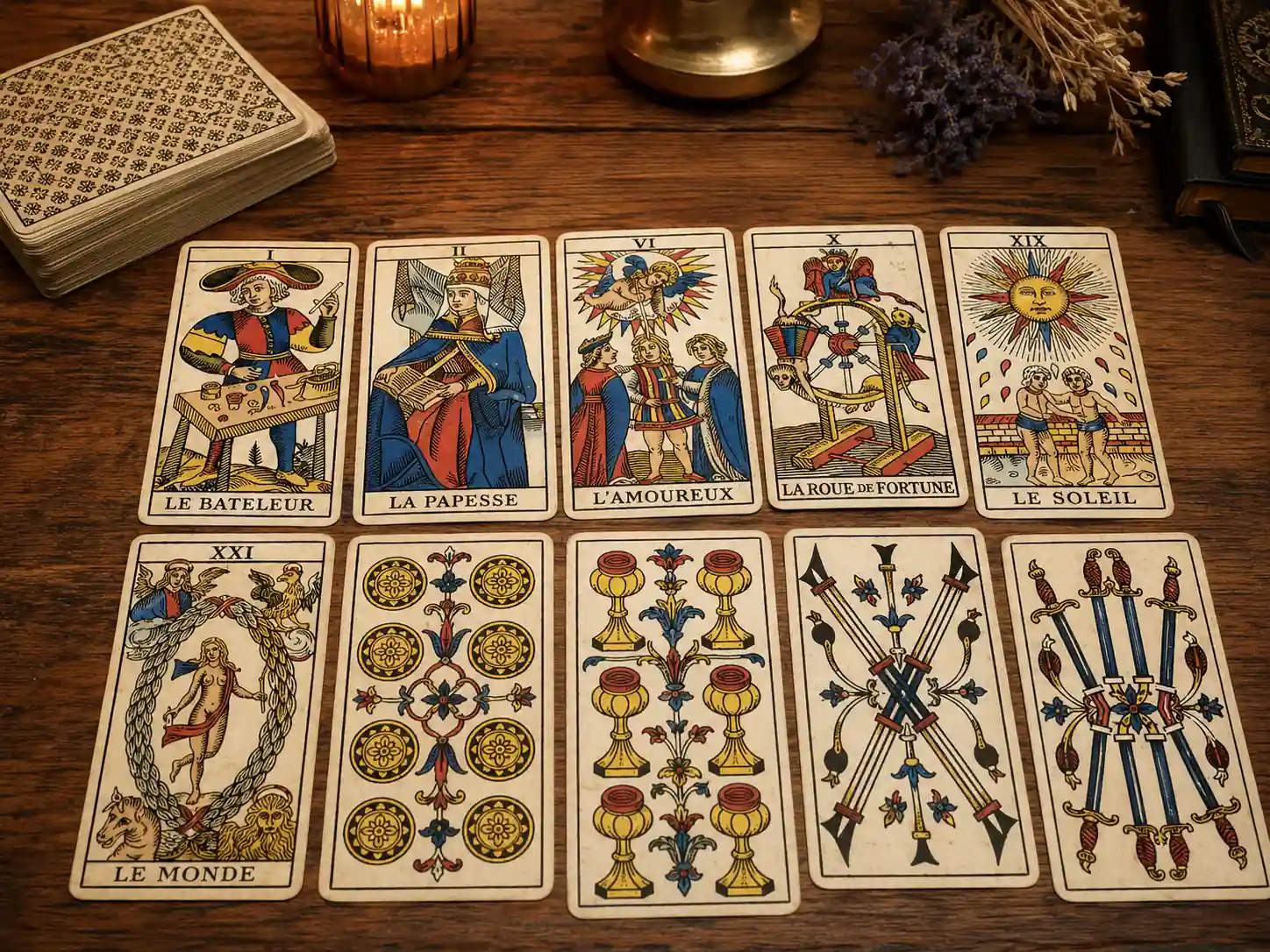 Illustration de cartes de tarot