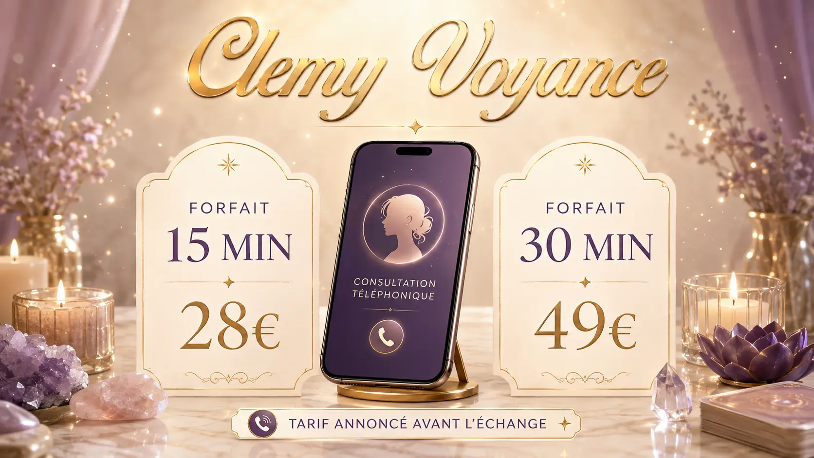 Forfaits téléphoniques de Clémy : 15 minutes à 28 euros et 30 minutes à 49 euros